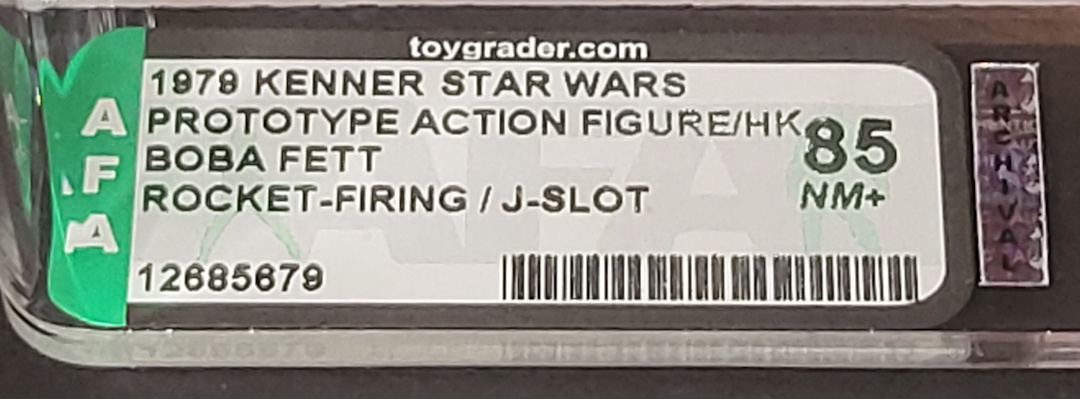 1979 Kenner Star Wars Rocket Firing Boba Fett 3 3/4" J-slot AFA 85 $280,000.00
