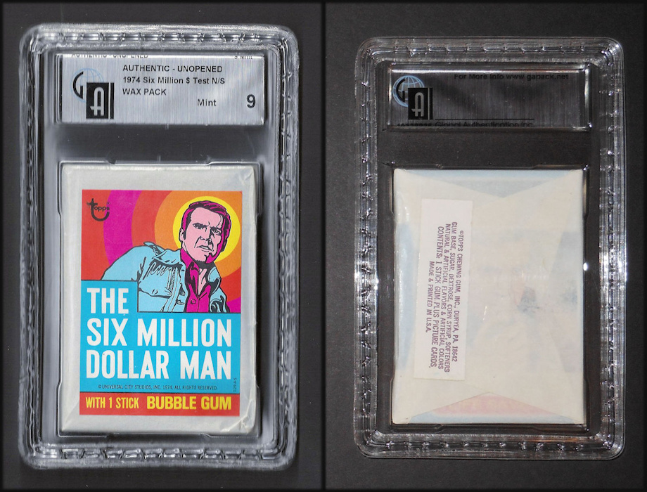 1974 Topps Six Million Dollar Man Test - unopened Wax GAI 9 MT
