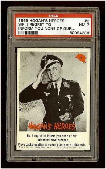 1965 Fleer Hogan's Heroes Gum Card #2 PSA 7 NM