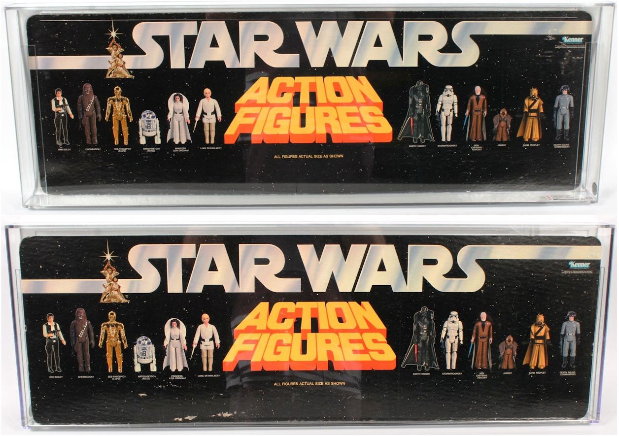 1977 Star Wars 12 Back Long Header POP Display CAS 80+ NM