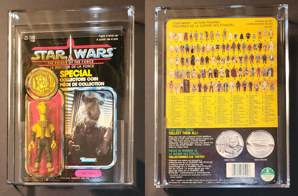1985 Kenner Canada Star Wars POTF Yak Face AFA 80